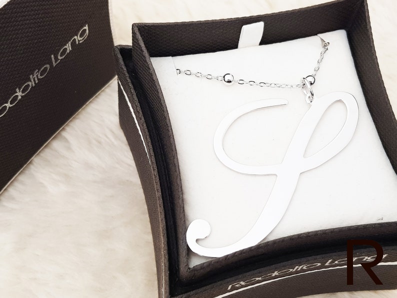 Necklace for Women Large Initial Necklace Large Letter in Silver With Gift Box Gifts For Woman Personalized S. UK Handmade