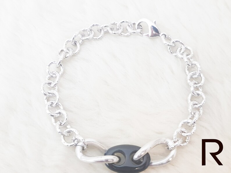 Perfect Daily Wear 100/% Nickel-free Cool Jewellery Handmade Bracelet in the UK Gifts For Men Woman. Onyx 18x11mm Silver Bracelet
