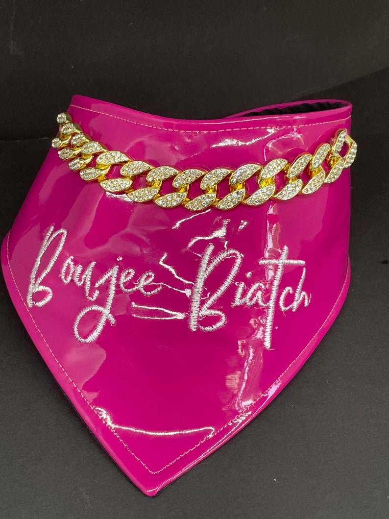 Boujee Biatch Dog Bandana Dog Neckwear, Adjustable, Custom Made Bandana, Bespoke, Luxury Bandana image 1