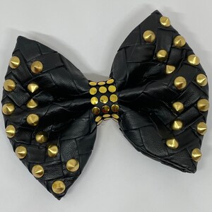 Weaved faux Leather Dog bow Tie image 1