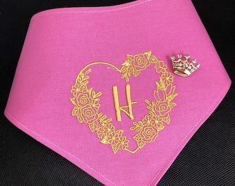 Embroidered Initial Dog Bandana