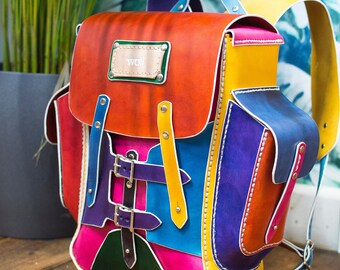 Jester Backpack - Leather Rucksack - Leather Bag - Handmade Bag - Unique - Travel - Cosplay