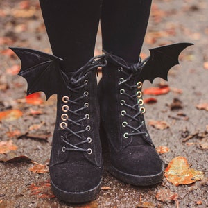 Small Batwings Shoe wings Halloween Costume Accessory Gothic image 3