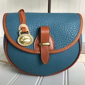 Vintage Dooney & Bourke Mediterranean Blue Mini Flap Bag