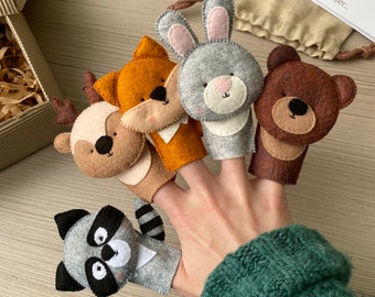 Finger puppets forest woodland animals puppet finger toys finger theater puppet play set puppet theater