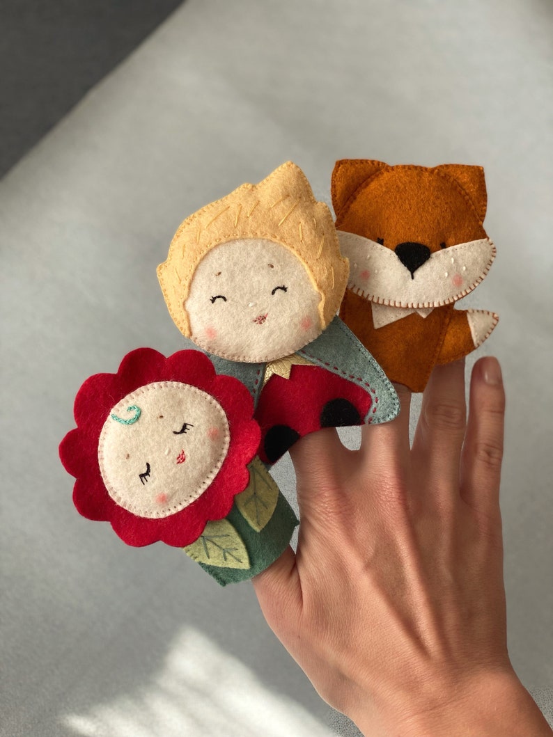 Little Prince finger puppets Puppets play set Kids party favour Baby Shower gift Finger Theater image 2