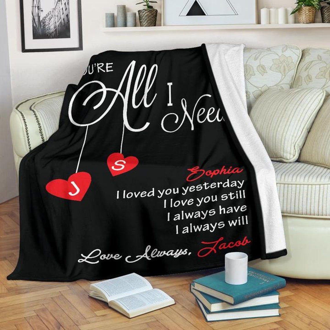 Sie sind alles was ich brauchepersonalisierte Paar Decke mit Etsy
