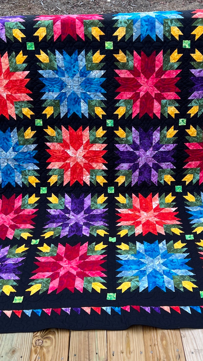 Handmade Colorful Heavy Quilt, Queen Size Quilt, Etsy