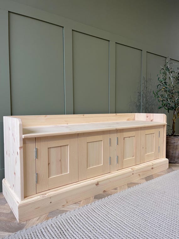 Unpainted, Backless bench, hallway shoe storage bench, monks bench, window seat, bench with doors.