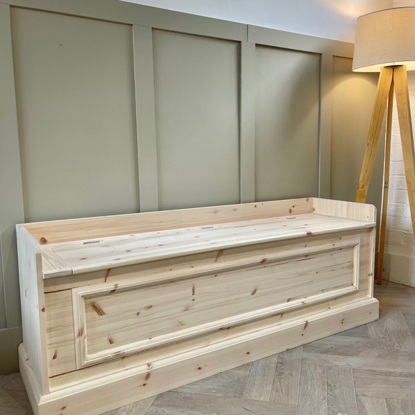 Storage bench, Unpainted, natural wood Storage bench, window seat hall storage bench. Entry shoe bench. Beaded front style.