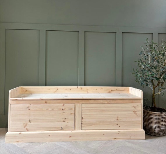 5ft Wide, Unpainted Hall Storage Bench, Shoe Storage Bench