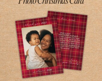 Thank You 2025 - Photo Christmas Card Canva PRO Template