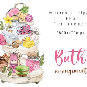 Aquarell Bad Anordnung Clipart Spa ClipArt Bad Dinge ClipArt Naturkosmetik Zero Waste Bad Set Logo Design Digital PNG