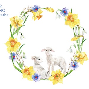 Corona de primavera de acuarela Acuarela Flores ucranianas PNG Clipart floral de Ucrania Diseño de logotipo Descarga instantánea PNG Digital