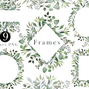 Acquerello Verde Fogliame Cornice Luminoso Smeraldo Floreale Eucalipto Ghirlanda Foresta Foglie Ramo Invito a nozze clipart Festa della mamma png