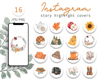 Watercolor Instagram Highlight Icons Cozy Season Watercolor illustrations Instagram Story Highlight Covers Blogger Watercolor Boho Icons png