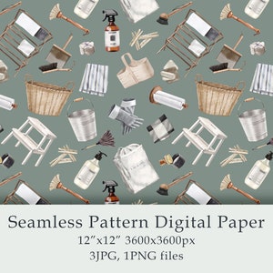 Handgezeichnete Reinigung Nahtlose Muster Digital Papier Stoff Textilien Wohnkultur Wäsche Muster Natürliches Design PNG Digital JPG PNG