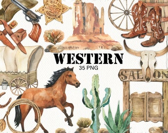 Watercolor western clipart Horse Clipart Cowboy Cowgirl Western clipart Succulent clipart png western logo party baby shower digital