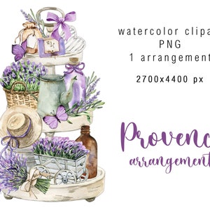 Aquarelle Provence Lavande arrangement Clipart House clipart Aquarelle Peinte à la main Provence Wedding invitation logo design png télécharger