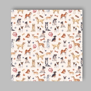 Watercolor Dogs Seamless Pattern Digital Paper Dogs birthday png Cute animals Pets Puppy Farmhouse decor Digital PNG JPG image 2