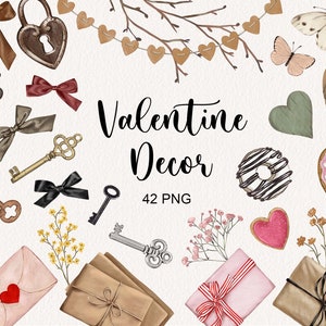 Handgezeichnete Valentinstag Dekor Clipart Design Clipart Baby Clipart Romantisches Herz Schlüssel niedlich reizend sein, mein Valentinstag Sofort-Download png