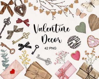 Hand Drawn Valentine Decor Clipart Design Clipart Baby Clipart Romantic Heart Keys Cute Lovely Be My Valentine Instant Download png