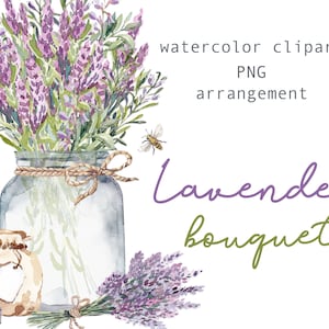 Aquarel bloemen clipart lavendel bij aquarel boeket clipart bloemen clipart lente bloem digitale bloem clipart digitale png
