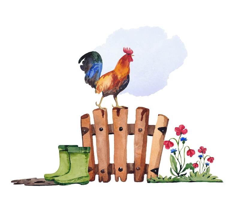 Bauernhof Tiere Clipart Aquarell Tier Clipart Bauernhof | Etsy