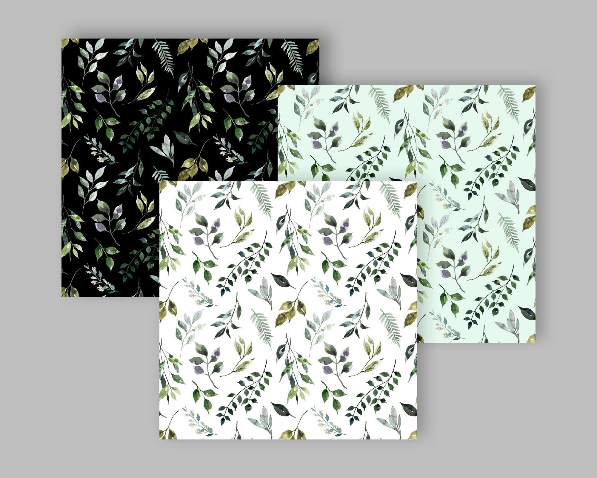 Greenery Design Patterns Watercolor Greenery Leaves Pattern Nature Seamless Pattern Repeat ...