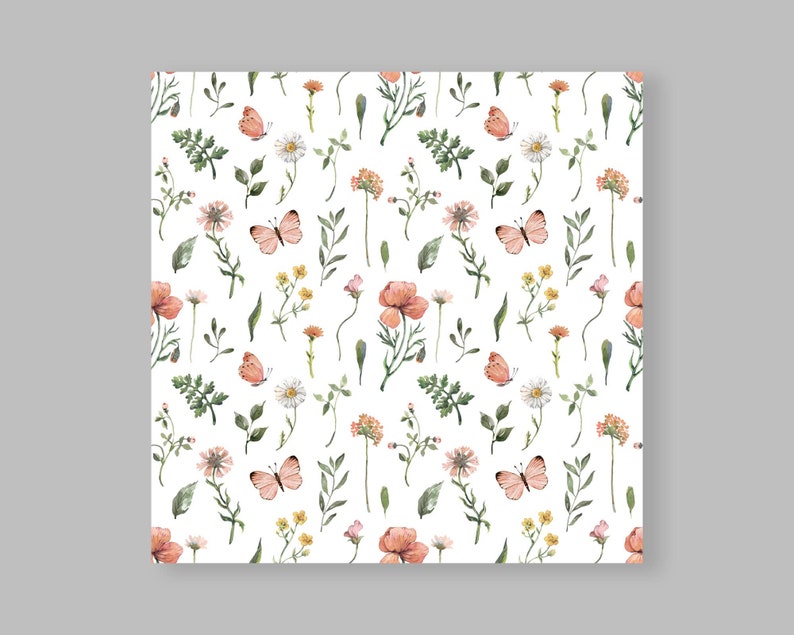 Watercolor Wildflowers Seamless Pattern Digital Paper Fabric Textile ...