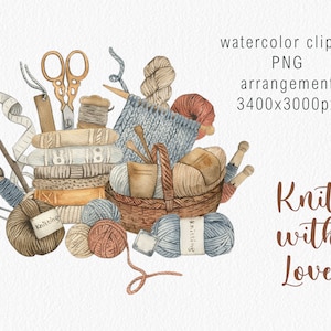 Arreglo de tejido de acuarela, Sublimación, Imágenes prediseñadas de acuarela, Clip Art pintado a mano, Costura, Hobby, Diseño de logotipo, Decoración digital, PNG