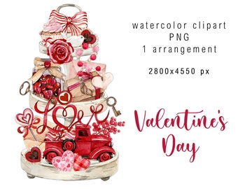 Aquarell Valentinstag Dekor Clipart Liebe Clip Art Hochzeit Clipart Valentinstag Clip Art Herz sofort download digital png