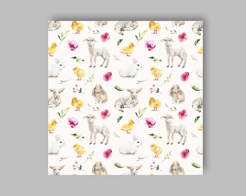 Watercolor Easter Seamless Pattern Digital Paper Birthday Png Baby ...