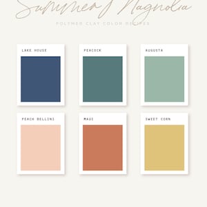 Polymer Clay Color Recipe - Summer Magnolia - Polymer Clay Color Guide- Sculpey Clay Color Mixing - Digital download - Summer Palette