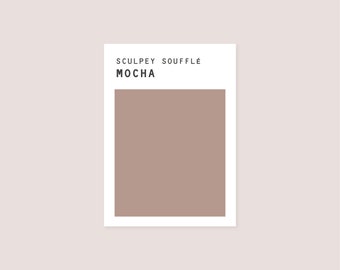 Polymer Clay Color Recipe - Sculpey Souffle Copy Cat Mocha - Polymer Clay Color Dupe - Sculpey Clay Color Mixing - Digital download
