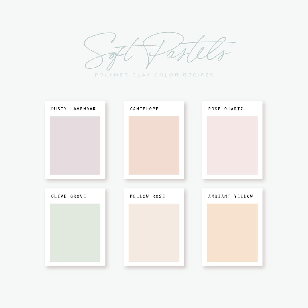 Polymer Clay Color Recipe Soft Pastels Polymer Clay Color Guide Sculpey