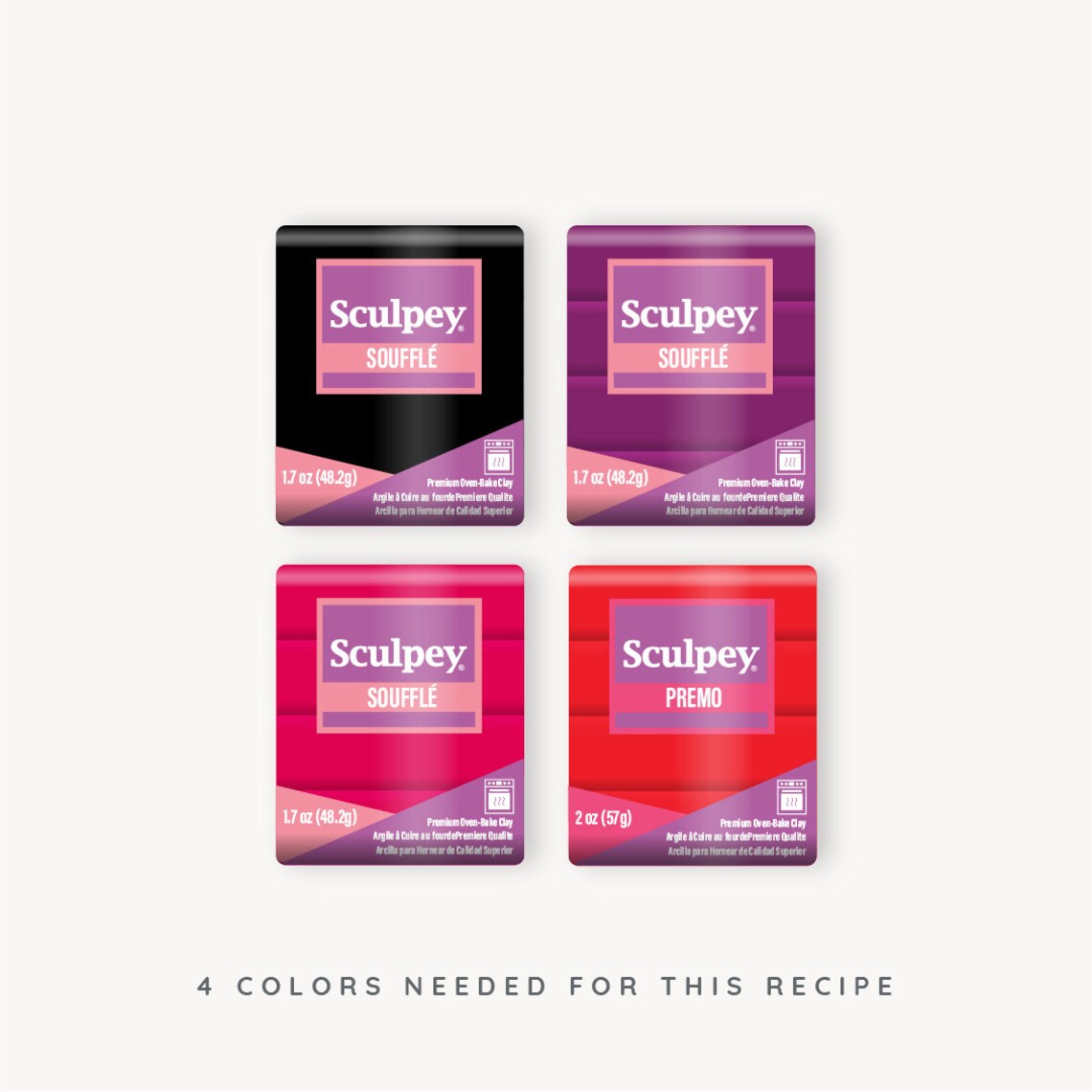 Polymer Clay Color Recipe Sculpey Souffle Copy Cat Cherry Etsy