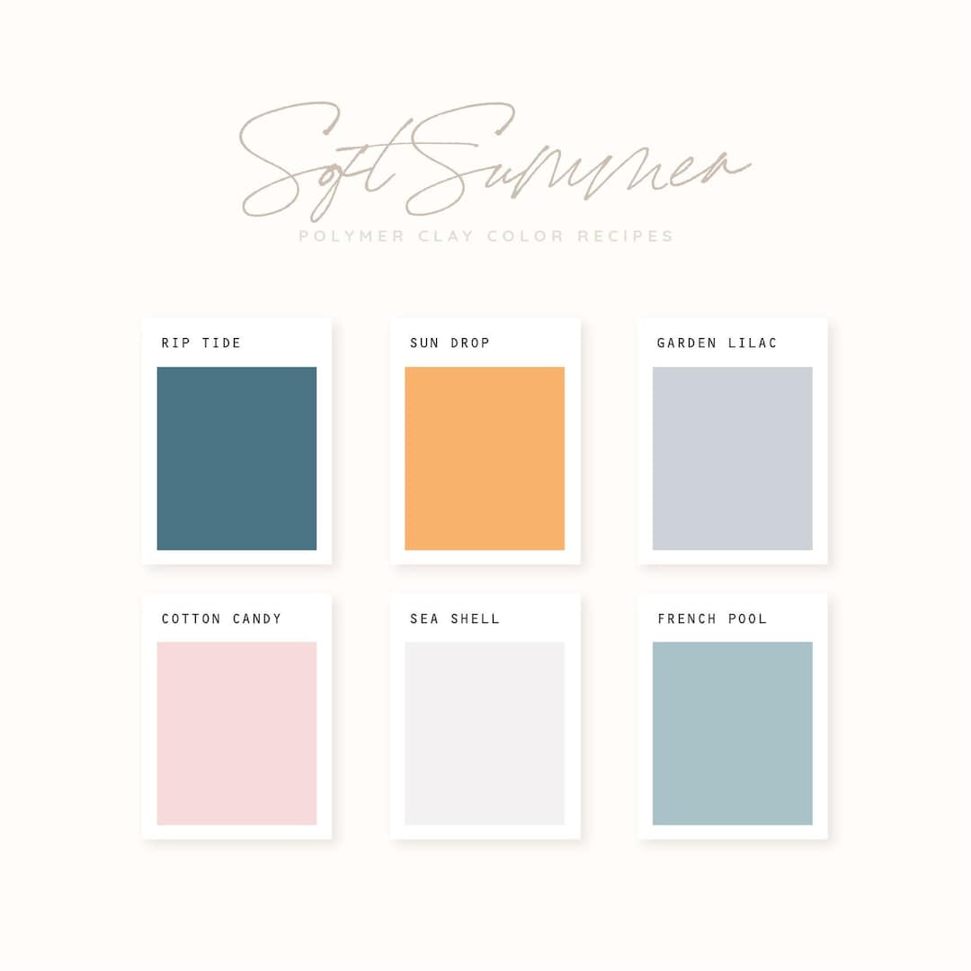 Polymer Clay Color Recipe - Soft Summer - Polymer Clay Color Guide ...
