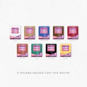 Polymer Clay Color Recipe Boho Classics Polymer Clay Color Guide Sculpey Clay Color Mixing Digital download Neutral Palette image 6