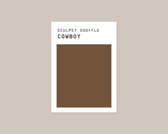 Polymer Clay Color Recipe - Sculpey Souffle Copy Cat Cowboy - Polymer Clay Color Dupe - Sculpey Clay Color Mixing - Digital download