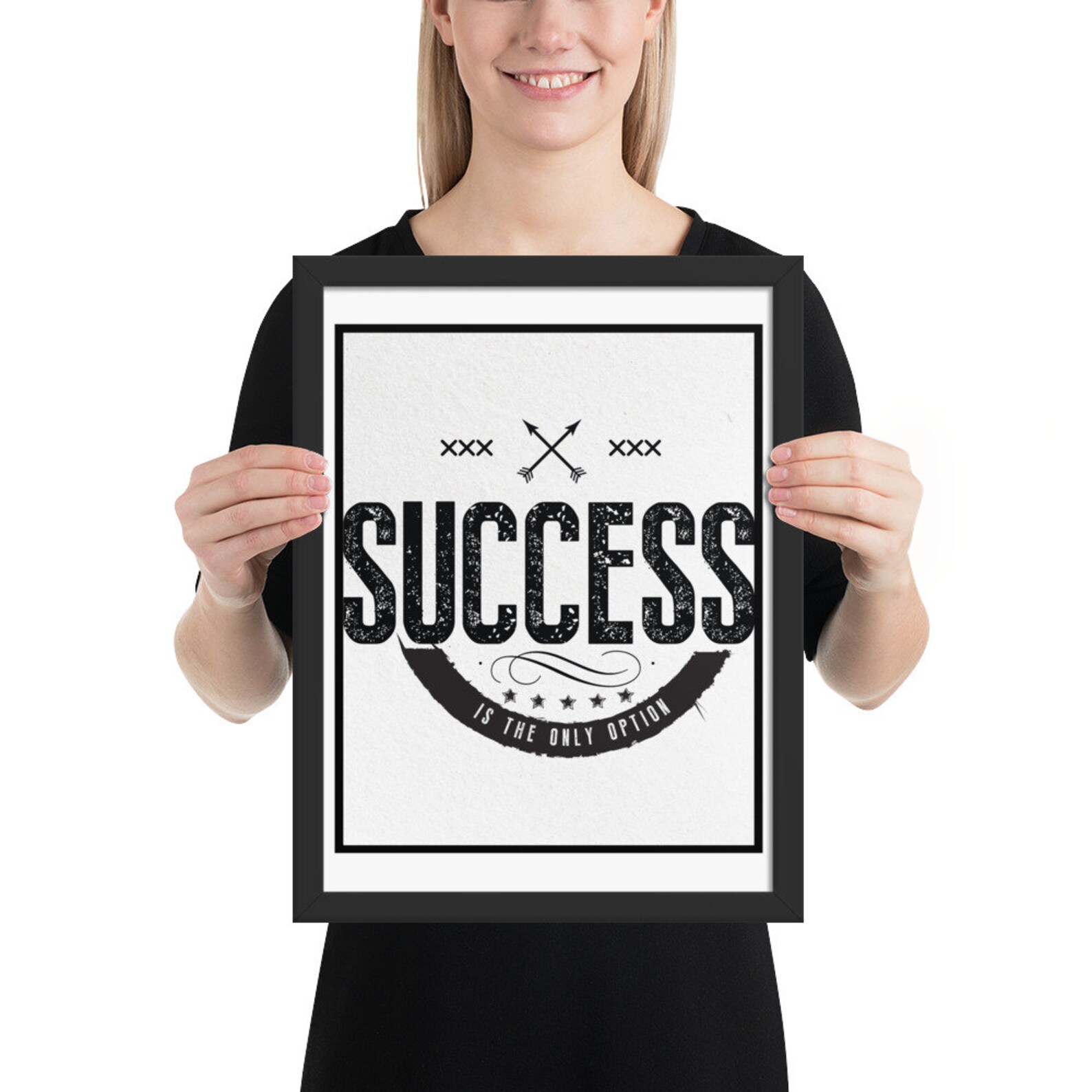SUCCESS is the Only Option FRAMED Inspirational Wall Art Etsy