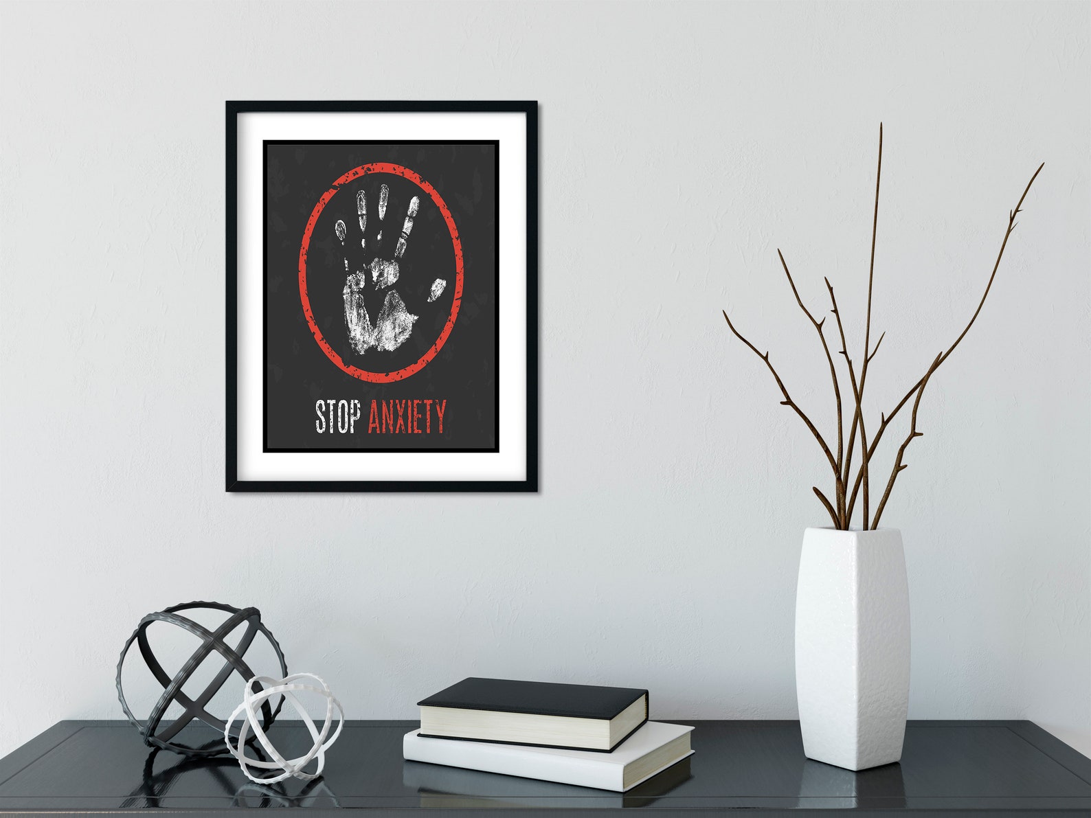 STOP ANXIETY Office Decor Inspirational Wall Art Quote Etsy