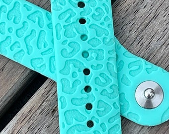 Leopard / Cheetah ~ Custom Personalized Laser Engraved Silicone Band Comp w/ Smart Watch & Samsung Galaxy Watch/Active band (Leopard Design)