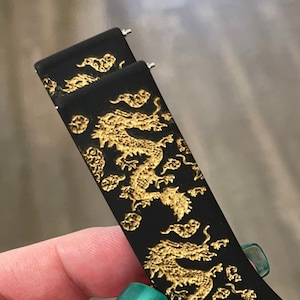 Dragon ~ Custom Personalized Laser Engraved Silicone Band Comp w/ Smart Watch & Samsung Galaxy Watch/Active band (Dragon Design)