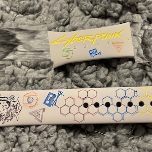 Cyberpunk 2077 ~ Laser Engraved Silicone Band Compatible with Smart Watch (Cyberpunk 2077 Design) Earbuds Add on!  | Men&#39;s / Woman&#39;s Gifts