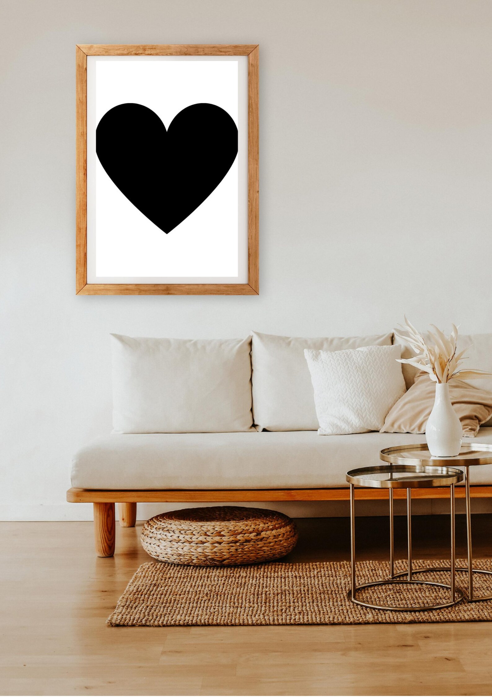 Black Heart Wall Art Print Printable Home Decor Etsy
