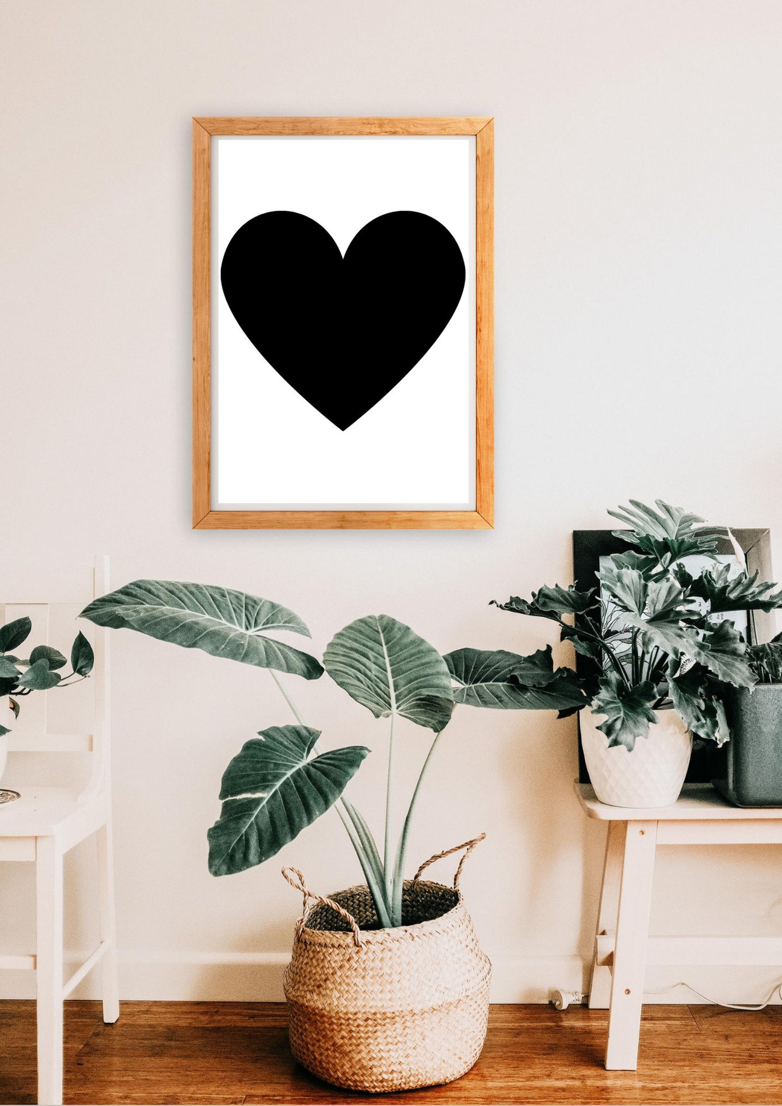 Black Heart Wall Art Print Printable Home Decor Etsy