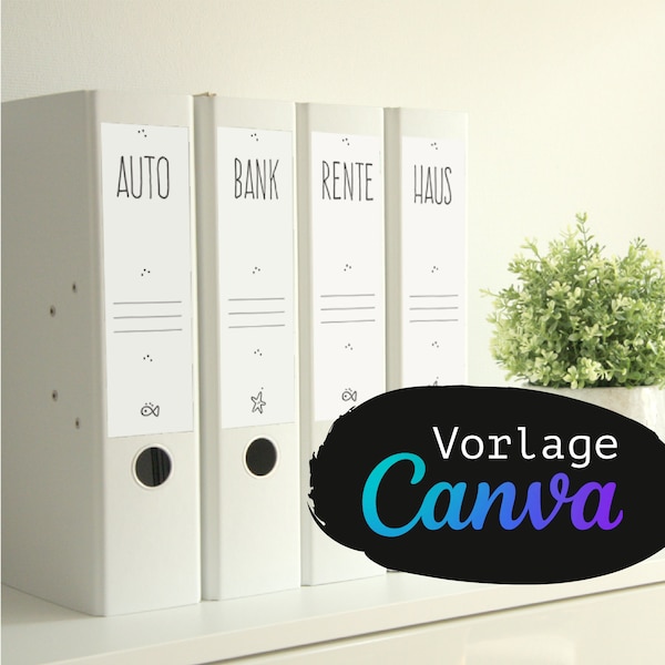 28 Ordnerrücken Canva Vorlage Set |  Ordneretiketten personalisierbar | Ordner Rücken DIN A4 80 mm  breit | Ringordner Etiketten breit