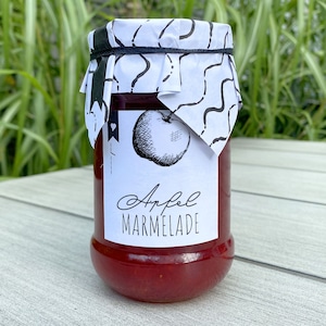 Apple jam labels | DIY printable labels for jam jars | Download label for homemade apple jam DIN A4
