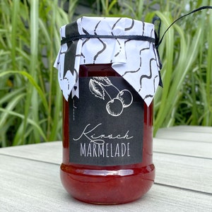 Cherry jam labels | DIY printable labels for jam jars | Download labels for homemade blackberry jam DIN A4